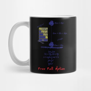 Physics tshirt - free fall motion (colour) Mug